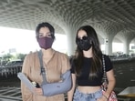 Raveena Tandon with her daughter Rasha at the airport. Raveena Tandon with her daughter Rasha at the airport.
