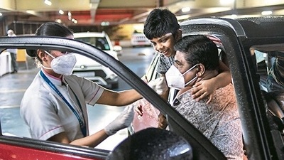 Beneficiaries get Covid-19 vaccine in Kochi. AP Beneficiaries get Covid-19 vaccine in Kochi. AP