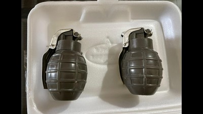 The hand grenades that were seized at Kakka Kandiala village in Tarn Taran district on August 30. The hand grenades that were seized at Kakka Kandiala village in Tarn Taran district on August 30.