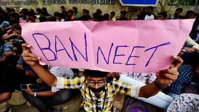 NEET is an emotive issue in Tamil Nadu, with more than a dozen cases of students from poor and rural backgrounds dying by suicide related to the exam. (PTI) NEET is an emotive issue in Tamil Nadu, with more than a dozen cases of students from poor and rural backgrounds dying by suicide related to the exam. (PTI)