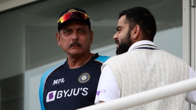 India's captain Virat Kohli and Ravi Shastri. (AP)