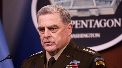 US joint chiefs chairman General Mark Milley discusses the end of the military mission in Afghanistan during a news conference at the Pentagon in Washington on September 1, 2021. (Evelyn Hockstein / REUTERS)