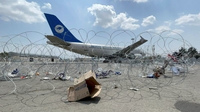 : A commercial airplane is seen at the Hamid Karzai International Airport a day after US troops withdrawal in Kabul, Afghanistan (Reuters) : A commercial airplane is seen at the Hamid Karzai International Airport a day after US troops withdrawal in Kabul, Afghanistan (Reuters)