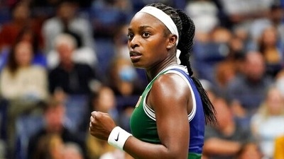 Sloane Stephens, of the United States, reacts to a shot against Coco Gauff, of the United States. (AP) Sloane Stephens, of the United States, reacts to a shot against Coco Gauff, of the United States. (AP)