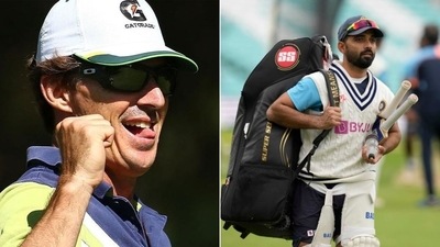 Brad Hogg gives his opinion on replacing Rahane with Suryakumar (HT Collage)
