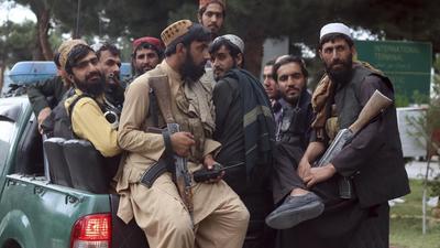 Taliban fighters at the Hamid Karzai International Airport after the US military's withdrawal, in Kabul on August 31. (File photo) Taliban fighters at the Hamid Karzai International Airport after the US military's withdrawal, in Kabul on August 31. (File photo)