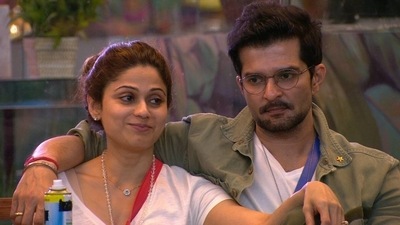 Raqesh Bapat and Shamita Shetty in Bigg Boss OTT.