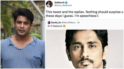 Siddharth is 'speechless' at the comments that the post had received. Siddharth is 'speechless' at the comments that the post had received.