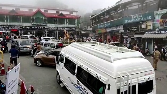Last month, there was a huge rush of tourists in Mussorie after the Uttarakhand government relaxed Covid-19 curbs in the state.(ANI File Photo)