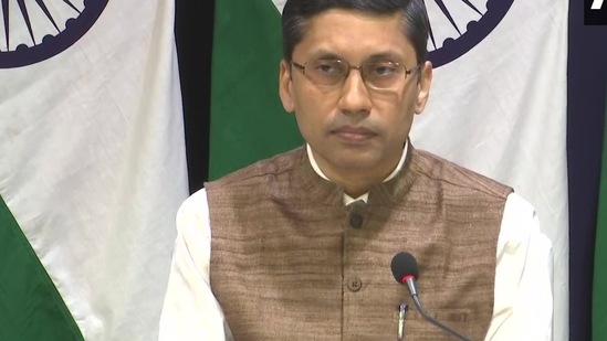 File photo of MEA spokesperson Arindam Bagchi addressing the media.(ANI Photo ) File photo of MEA spokesperson Arindam Bagchi addressing the media.(ANI Photo )