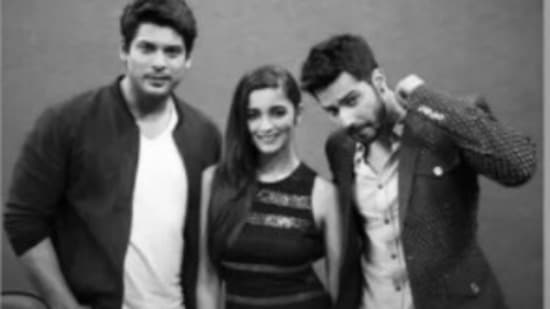 Alia Bhatt along with Sidharth Shukla and Varun Dhawan.