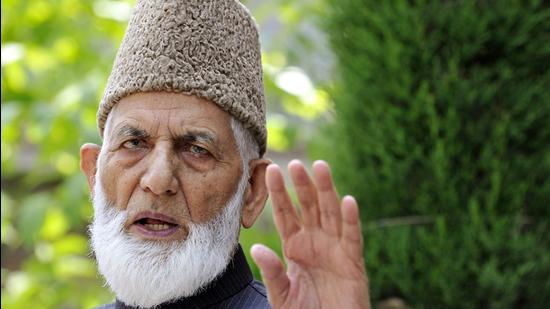 Syed Ali Shah Geelani passed away at his Hyderpora residence in Srinagar, on Wednesday. (ANI Photo) (ANI)