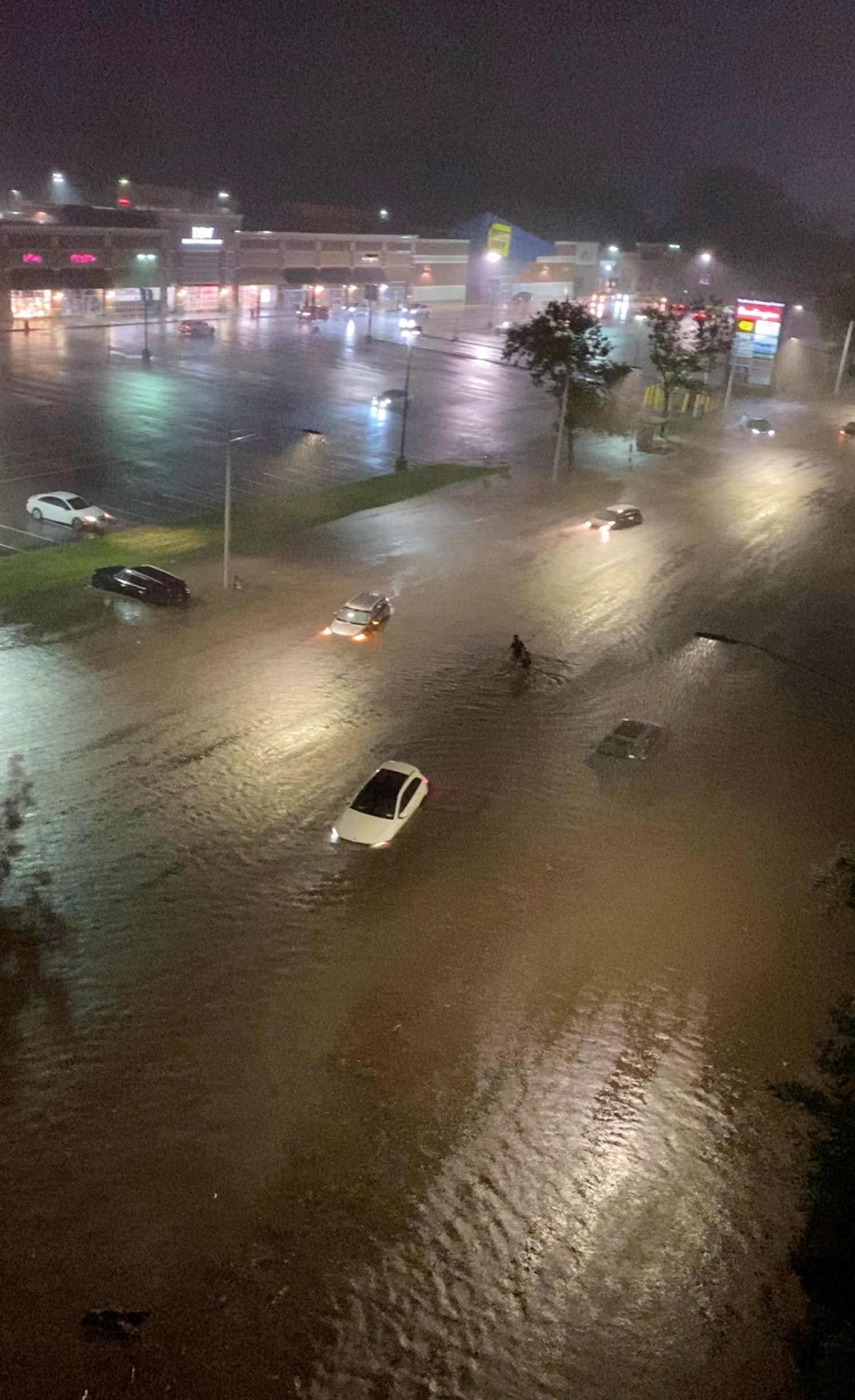Uma vista de carros parcialmente submersos seguindo a tempestade tropical Ida em Scarsdale, Nova York (Reuters)