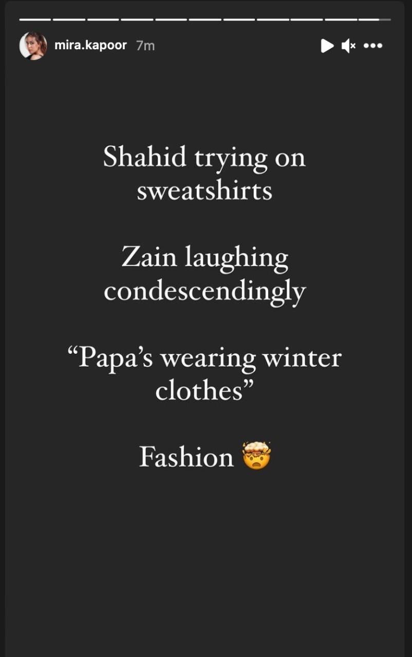 Mira said that Zain laughed 'condescendingly' as Shahid tried on his sweatshirts.