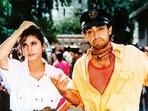 Urmila Matondkar and Aamir Khan in Rangeela. Urmila Matondkar and Aamir Khan in Rangeela.