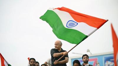 Delhi deputy chief minister Manish Sisodia during the 'Tiranga Yatra' organised by the AAP in Noida. (ANI)