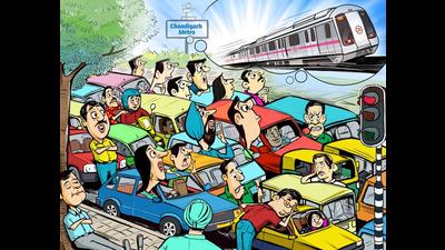 Chandigarh administration decided to go in for a fresh study on a mass rapid transit system (MRTS) suitable for City Beautiful. (ILLUSTRATION: BISWAJIT DEBNATH/HT)