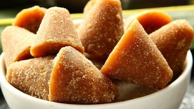 Jaggery is still sugar at the end of the day and should only be used very sparingly as per your preferences and dietary goals but when compared with refined sugar, opting for jaggery is a healthier choice as it will get you a few extra nutrients. (Twitter/24MantraOrganic) Jaggery is still sugar at the end of the day and should only be used very sparingly as per your preferences and dietary goals but when compared with refined sugar, opting for jaggery is a healthier choice as it will get you a few extra nutrients. (Twitter/24MantraOrganic)