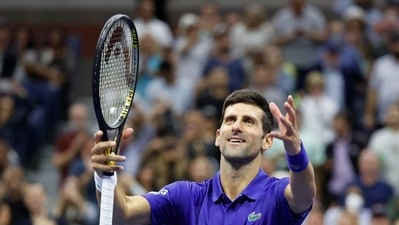 Novak Djokovic of Serbia celebrates. (USA TODAY Sports)