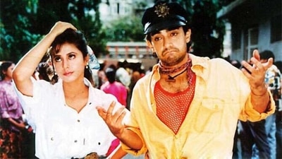 Urmila Matondkar and Aamir Khan in Rangeela. Urmila Matondkar and Aamir Khan in Rangeela.