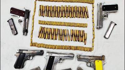 The haul of firearms recovered from the trafficker (Photo: Delhi Police)
