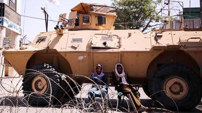 Taliban forces with their armoured vehicles block the road near the presidential place in Kabul, Afghanistan, September 2. (REUTERS) Taliban forces with their armoured vehicles block the road near the presidential place in Kabul, Afghanistan, September 2. (REUTERS)
