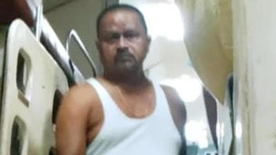 JDU MLA Gopal Mandal captured in his undergarments while travelling from Patna to New Delhi on the Tejas Rajdhani Express. (Sourced)