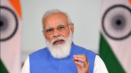 Prime Minister Narendra Modi addresses the plenary session of Eastern Economic Forum, through video conferencing, on Friday. (PTI)