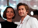 Actor Jake Gyllenhaal with Maggie Gyllenhaal in Venice.