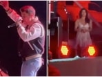 Nick Jonas performed on stage with his brother while Priyanka Chopra was spotted dancing next to them. Nick Jonas performed on stage with his brother while Priyanka Chopra was spotted dancing next to them.