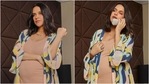 Pregnant Neha Dhupia dazzles in nude dress and colourful shrug, Saba Ali Khan reacts(Instagram/@nehadhupia) Pregnant Neha Dhupia dazzles in nude dress and colourful shrug, Saba Ali Khan reacts(Instagram/@nehadhupia)