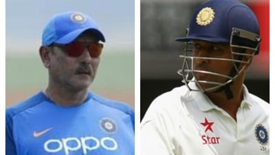 MS Dhoni and Ravi Shastri collage. (File) MS Dhoni and Ravi Shastri collage. (File)