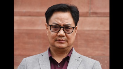 Union law minister Kiren Rijiju (Sonu Mehta/HT PHOTO)