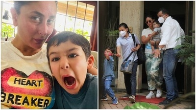 Kareena Kapoor and Taimur clicked a fun selfie. Kareena Kapoor and Taimur clicked a fun selfie.