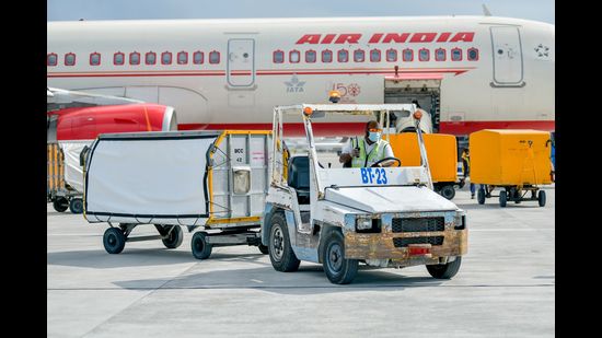 An Air India flight carrying doses of the Covishield vaccine manufactured in India is seen after its arrival at the Velana International Airport, in Male on January 20, 2021. (AFP) An Air India flight carrying doses of the Covishield vaccine manufactured in India is seen after its arrival at the Velana International Airport, in Male on January 20, 2021. (AFP)