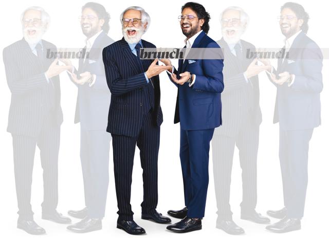 Rahul Mishra, the first Indian designer to officially showcase a collection at the Paris Haute Couture Week, owes that opportunity to Sunil Sethi; On Sunil: Blue suit, Rajesh Pratap; shoes, Paul Smith; glasses, Indie Eye; On Rahul:Shirt and blazer, Troy Costa; pants, Rahul Mishra; shoes, Da Milano (Vinod Aggarwal) Rahul Mishra, the first Indian designer to officially showcase a collection at the Paris Haute Couture Week, owes that opportunity to Sunil Sethi; On Sunil: Blue suit, Rajesh Pratap; shoes, Paul Smith; glasses, Indie Eye; On Rahul:Shirt and blazer, Troy Costa; pants, Rahul Mishra; shoes, Da Milano (Vinod Aggarwal)