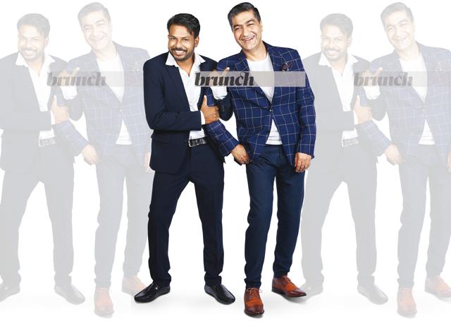Sangam and Dikshu spend hours discussing life; On Sangam: Blue suit, Brand Factory; shoes, Bata; On Dikshu: Trousers, shirt and blazer, Massimo Dutti; belt, Ferragamo; watch, Franck Muller; and shoes, Ferragamo (Vindo Aggarwal) Sangam and Dikshu spend hours discussing life; On Sangam: Blue suit, Brand Factory; shoes, Bata; On Dikshu: Trousers, shirt and blazer, Massimo Dutti; belt, Ferragamo; watch, Franck Muller; and shoes, Ferragamo (Vindo Aggarwal)
