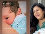 Kishwer Merchant and Suyyash Rai shared the picture showing their son Nivair's face. Kishwer Merchant and Suyyash Rai shared the picture showing their son Nivair's face.
