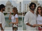 Vidyut Jammwal with Nandita Mahtani at Taj Mahal. Vidyut Jammwal with Nandita Mahtani at Taj Mahal.