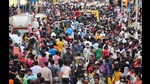 Huge crowd at a market in Mumbai on Sunday. (REUTERS) Huge crowd at a market in Mumbai on Sunday. (REUTERS)