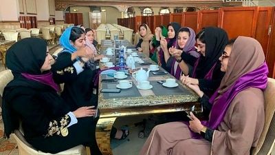 Women gather to demand their rights under Taliban rule during a protest in Kabul, (AP) Women gather to demand their rights under Taliban rule during a protest in Kabul, (AP)