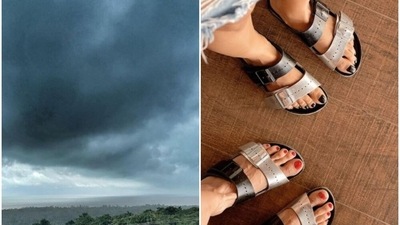 Samantha also shared a glimpse of dark monsoon clouds. 
