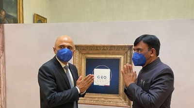 Mansukh Mandaviya held talks with UK Secretary of State for health and social care Sajid Javid, inviting the latter for a visit to India. (Twitter)