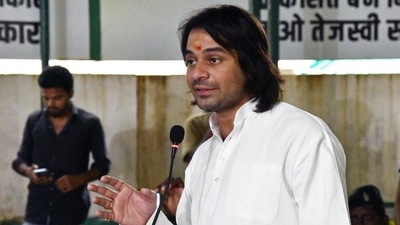 Tej Pratap Yadav was recently at loggerheads with his own party after he accused RJD's state unit president Jagdanand Singh of not allowing him to meet his younger brother Tejashwi Yadav. (File photo) Tej Pratap Yadav was recently at loggerheads with his own party after he accused RJD's state unit president Jagdanand Singh of not allowing him to meet his younger brother Tejashwi Yadav. (File photo)