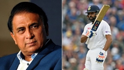 Sunil Gavaskar lauds Rohit Sharma for scoring his first overseas century (HT Collage)