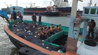 The Sri Lankan navy has also opened an investigation into this and no weapons have been recovered from the vessel so far