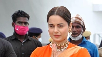 Kangana Ranaut pays tribute at former Chief Minister J Jayalalithaa's memorial at Marina Beach in Chennai on Saturday. (ANI)