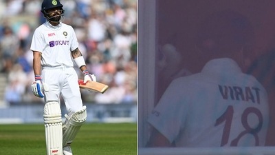 Virat Kohli was not in a pleasant mood following his dismissal for 44 on Day 4.&nbsp; (Getty/Screengrab)