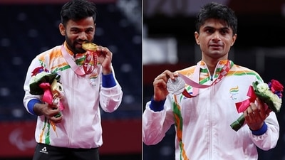 India's Krishna Nagar (L) and Suhas Yathiraj. (Getty Images) India's Krishna Nagar (L) and Suhas Yathiraj. (Getty Images)