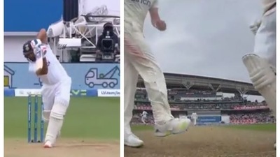 VIDEO: Anderson kicks the turf in frustration after Rohit hits a boundary